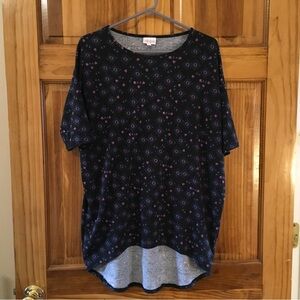 LuLaRoe Black and Purple‎ Geometric Top